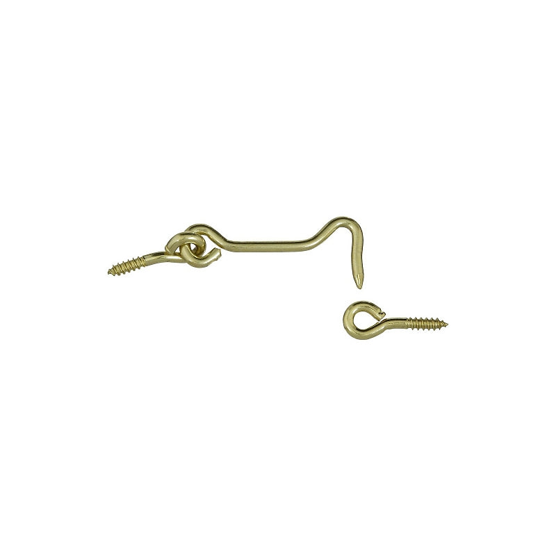 National Hardware V2001 Series N118-133 Hook and Eye, 2-1/2 in Dimensions, Solid Brass, Solid Brass, 1/PK