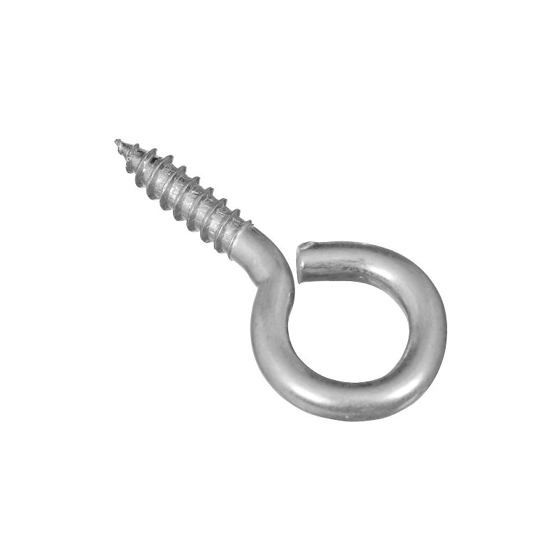 National Hardware N119-263 Screw Eye, #8, 0.13 in Dia Wire, 0.69 in L Thread, 1.62 in OAL, 30 lb Working Load, Steel