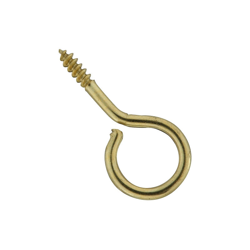 National Hardware N119-321 Screw Eye, #14, 0.08 in Dia Wire, 0.31 in L Thread, 1-1/16 in OAL, 5 lb Working Load, Brass