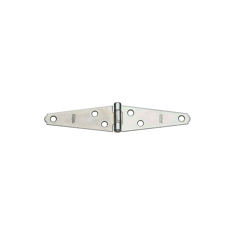 National Hardware N127-449 Strap Hinge, 1-3/16 in W Frame Leaf, 0.056 in Thick Leaf, Steel, Zinc, Fixed Pin, Wall, 13 lb