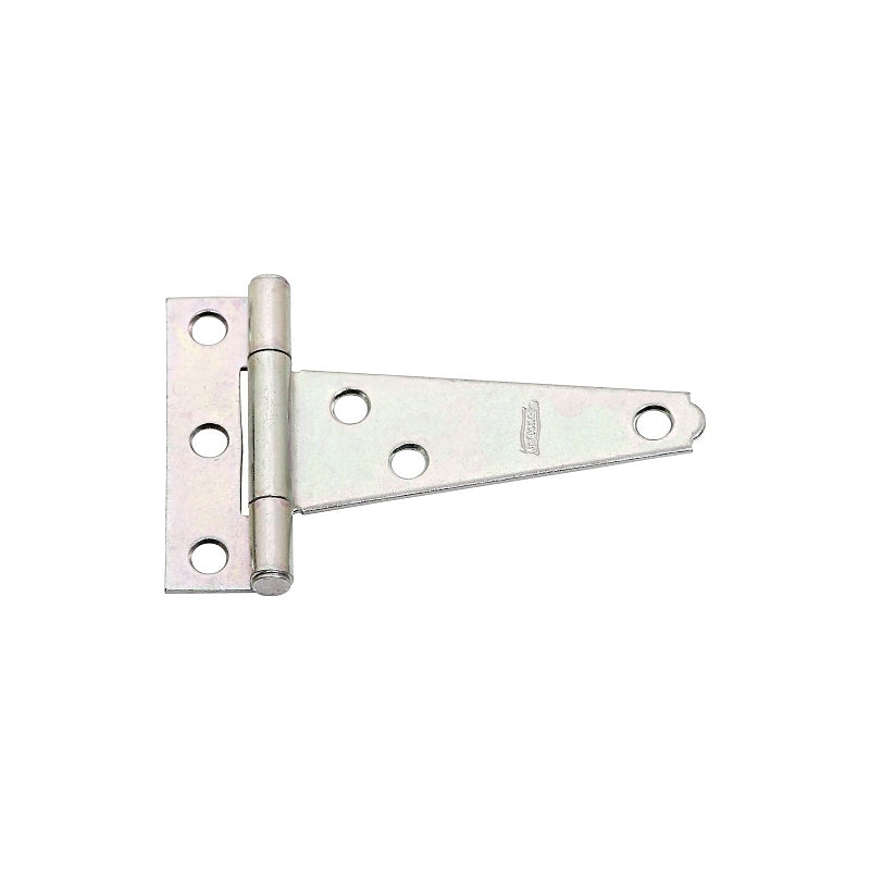 National Hardware N128-504 T-Hinge, 2.24 in W Frame Leaf, 0.69 in H Frame Leaf, Steel, Zinc-Plated, Tight Pin, 18 lb