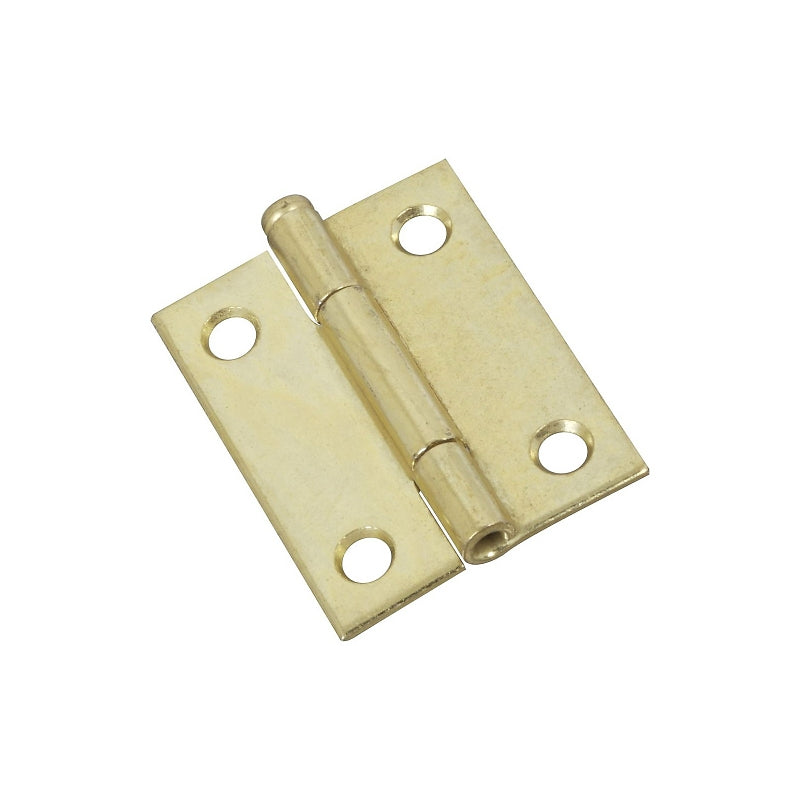 National Hardware N141-879 Narrow Hinge, 2 in W Frame Leaf, 0.056 in Thick Frame Leaf, Steel, Brass, Mortise, 10 lb