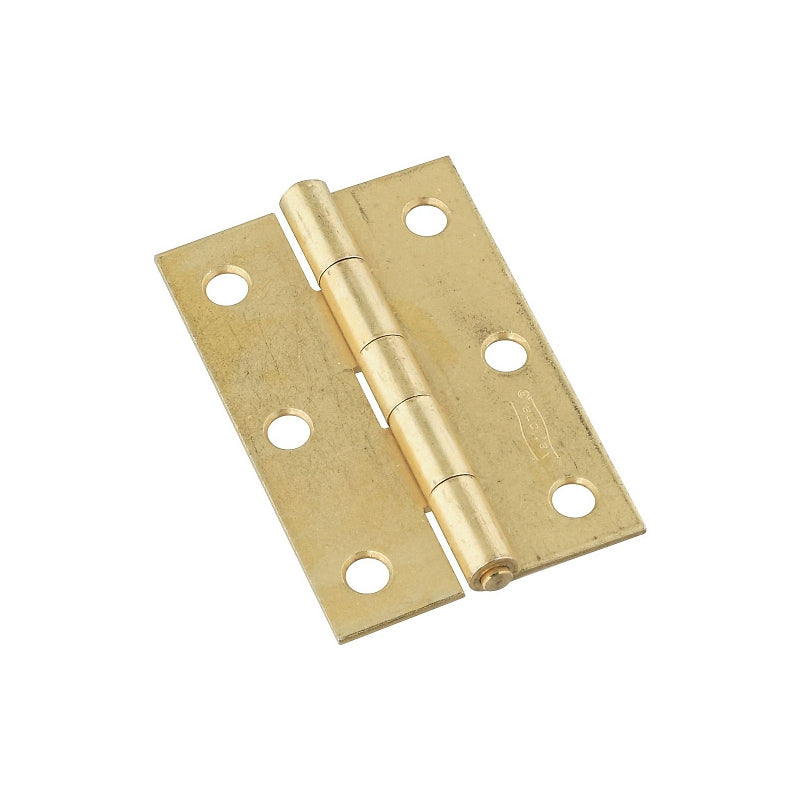 National Hardware N146-399 Utility Hinge, 3 in W Frame Leaf, 0.065 in Thick Frame Leaf, Brass/Steel, Brass, 28 lb