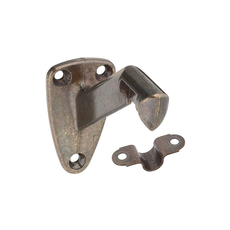 National Hardware N159-566 Handrail Bracket with Strap, 250 lb, Zinc, Antique Brass