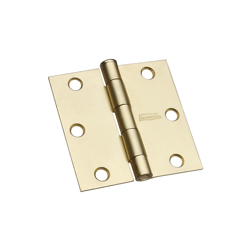 National Hardware N186-908 Square Corner Door Hinge, 0.272 in H Door Leaf, 0.08 in Thick Door Leaf, 3 in H Frame Leaf
