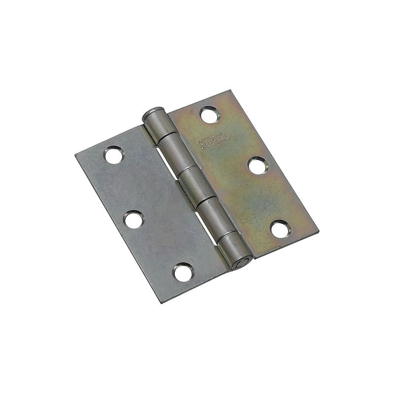 National Hardware N195-651 Broad Hinge, 3 in W Frame Leaf, 0.08 in Thick Frame Leaf, Cold Rolled Steel, Zinc, Mortise