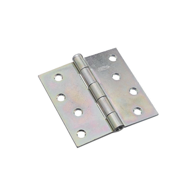 National Hardware N195-677 Broad Hinge, 4 in W Frame Leaf, 0.11 in Thick Frame Leaf, Cold Rolled Steel, Zinc, Mortise