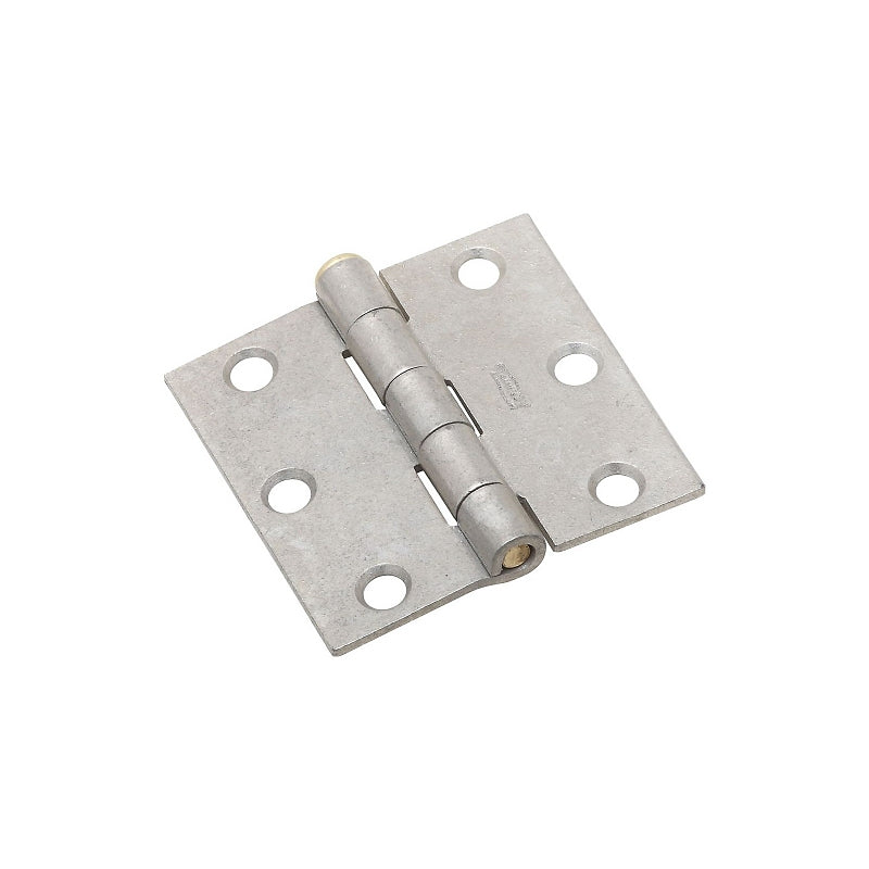 National Hardware N208-827 Broad Hinge, 2-1/2 in W Frame Leaf, Steel, Galvanized, Loose, Removable Pin, 43 lb