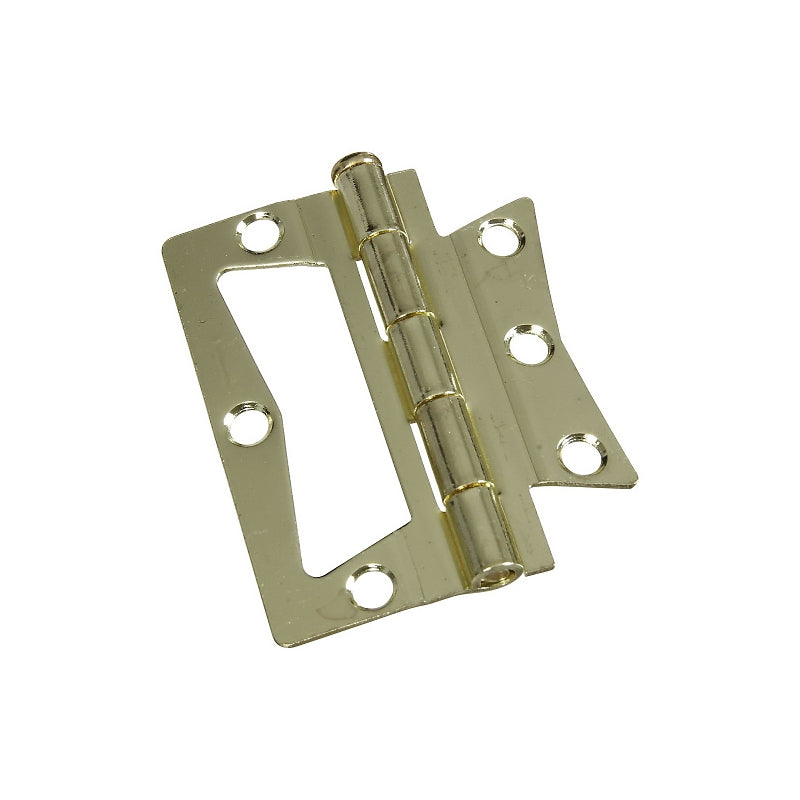 National Hardware N244-780 Door Hinge, 3 in W Door Leaf, Steel, Brass, Surface Mounting, Tight Pin
