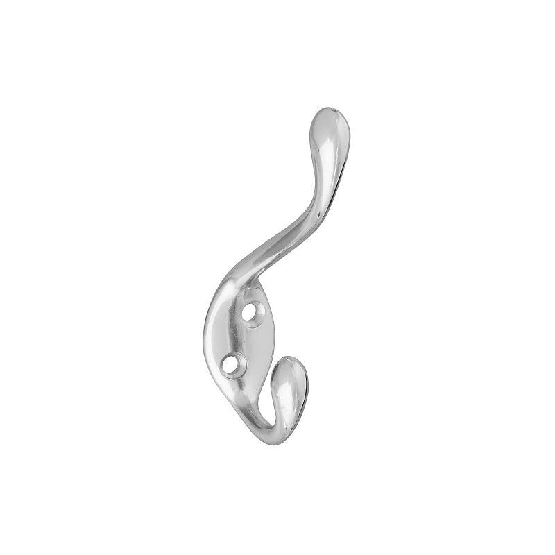 National Hardware V167 Series N248-252 Garment Hook, 35 lb, Zinc, Nickel-Plated