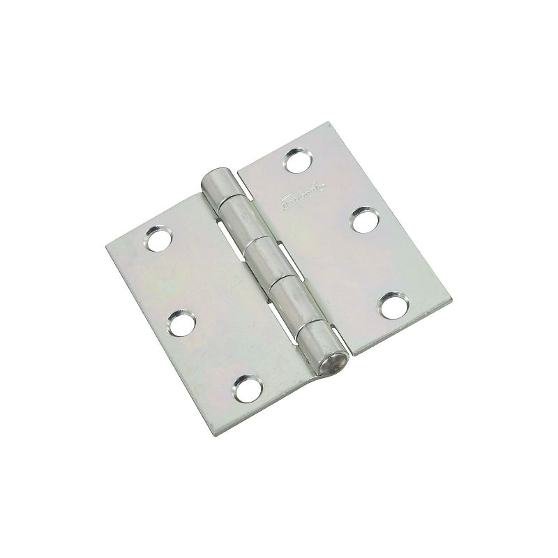 National Hardware N261-644 Utility Hinge, 3 in W Frame Leaf, 0.08 in Thick Frame Leaf, Steel, Zinc, Riveted Pin, Mortise