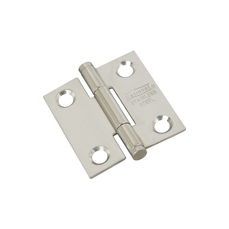 National Hardware N276-956 Door Hinge, 1-1/2 in W Frame Leaf, Stainless Steel, Stainless Steel, Mortise, 10 lb
