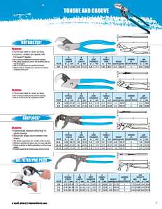 Channellock GRIPLOCK Series GL12 Tongue and Groove Plier, 12-1/2 in OAL, 2-1/4 in Jaw Opening, Blue Handle