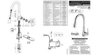 Belanger Essential Series NEX76CCP Kitchen Faucet, 2.2 gpm, Brass, Chrome Plated