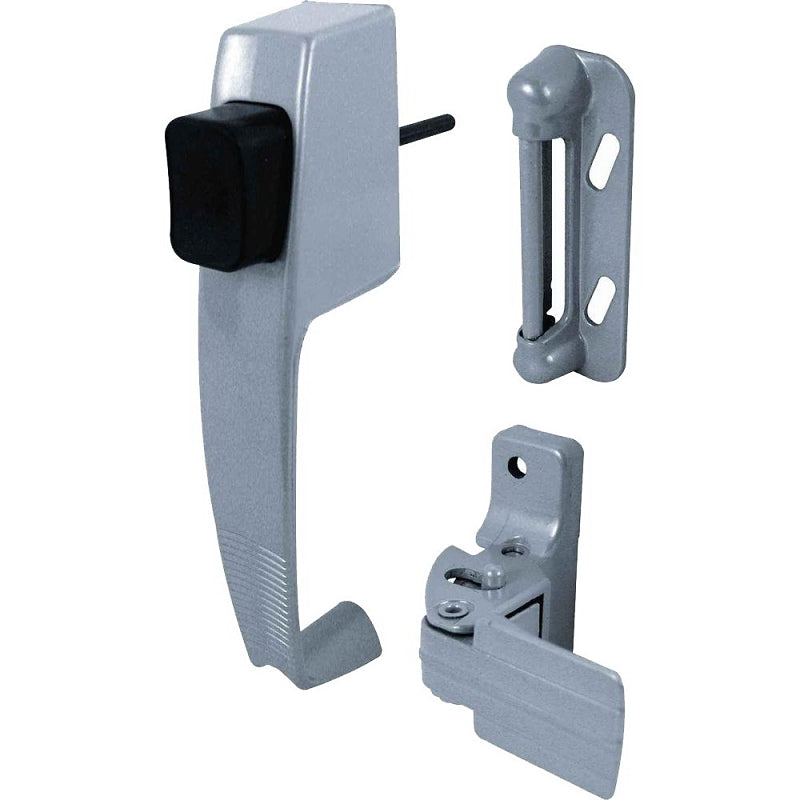 Prime-Line K 5070 Pushbutton Latch, Gray, 1-3/4 in Hole Spacing, Zinc, 1 to 1-1/4 in Thick Door