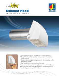 Dundas Jafine ProMax PMH4WZW Exhaust Hood, Polypropylene Hood, White Hood, 6-1/4 in W Hood, 4-1/4 in D Hood, 7 in H Hood