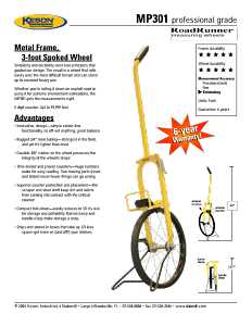 Keson MP301 Measuring Wheel, 9999.9 ft, 11-1/2 in Wheel, Rubber Wheel, Steel, Orange