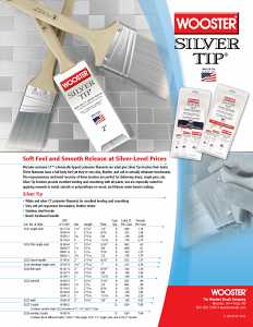 Wooster 5224-1 Paint Brush, Silver/White, Birchwood Handle, 1 in W, 2-3/16 in L Bristle, Polyester Bristle, Sash Handle