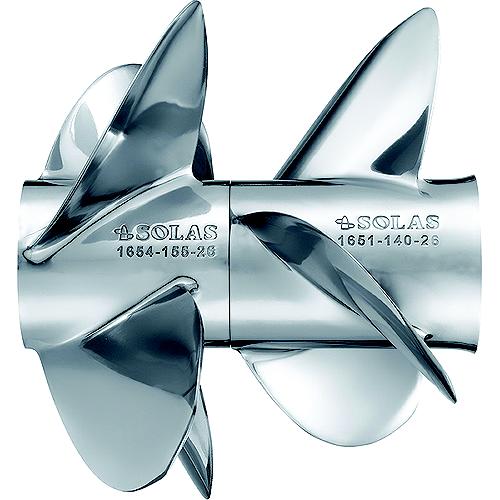 Solas 165114025 Dual Propeller For Mercruiser Bravo Three, Stainless Steel, Rear