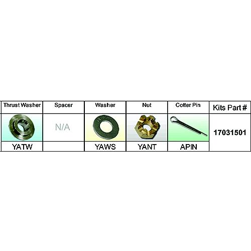Solas 17031501 Fixed Hub Prop Hardware Kit - Yamaha, Type A
