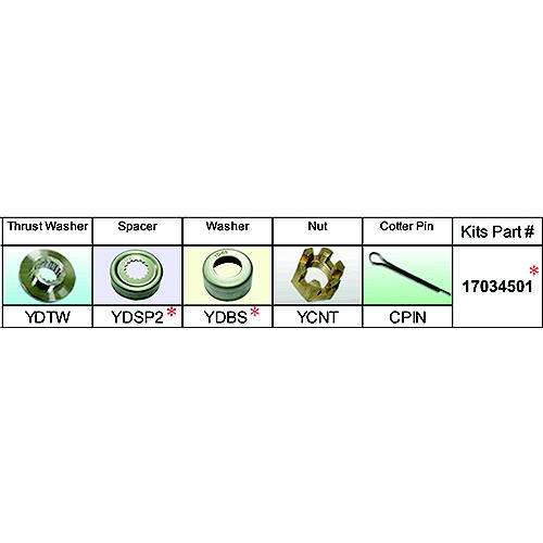 Solas 17034501 Fixed Hub Prop Hardware Kit - Yamaha, Type D