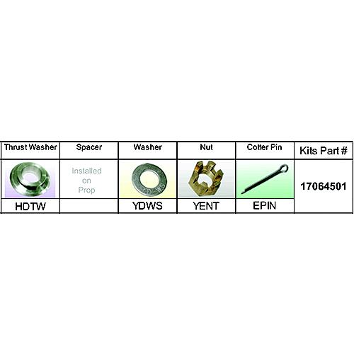 Solas 17064501 Fixed Hub Prop Hardware Kit - Honda, Type D
