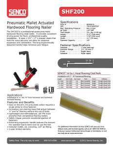 Senco 8D0001N Strip Floor Nailer, 107 Magazine, Strip Collation, 1-1/2 to 2 in L Fastener