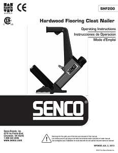 Senco 8D0001N Strip Floor Nailer, 107 Magazine, Strip Collation, 1-1/2 to 2 in L Fastener