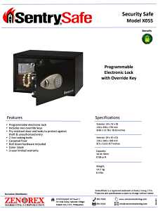 Master Lock X055ML Digital Safe, 0.5 cu-ft Capacity, 8.7 in H x 13.8 in W x 10.6 in D Exterior, Steel, Black/Gray