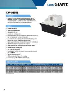 Little Giant VCMA-20ULS Series 554425 Automatic Condensate Removal Pump, 1.5 A, 115 V, 0.33 hp, ABS/Stainless Steel