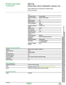 Square D QO QO115C Circuit Breaker, Mini, 15 A, 1 -Pole, 120/240 VAC, 48 VDC, Plug Mounting