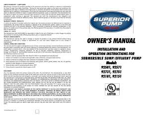 Superior Pump 92571 Sump Pump, 7.5 A, 120 V, 0.5 hp, 2 in Outlet, 75 gpm, Iron/Stainless Steel