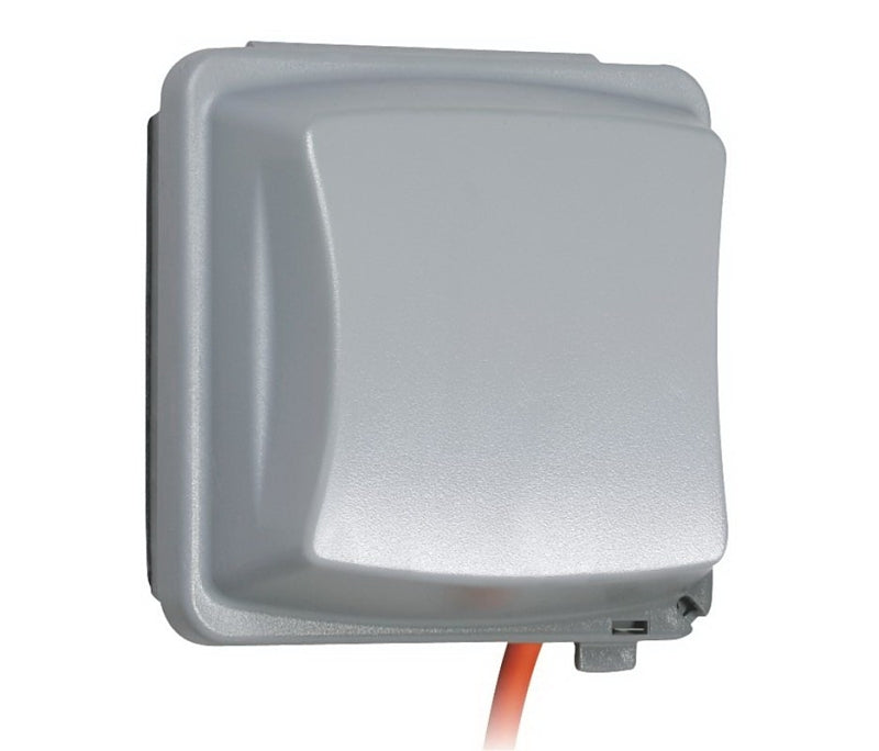 TayMac MM2410G Cover, 5-3/4 in L, 5-1/2 in W, 2-Gang, Polycarbonate, Gray