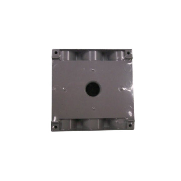 Teddico/Bwf TGB-57V Outlet Box, 2-Gang, 7-Knockout, 7-1/2 in, Metal, Gray, Powder-Coated