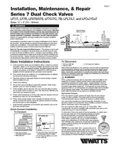 Watts 3/4X3/4 LF7RU2-2 Check Valve, 3/4 in, Union FNPT x FNPT, 10 to 175 psi Pressure, Brass Body