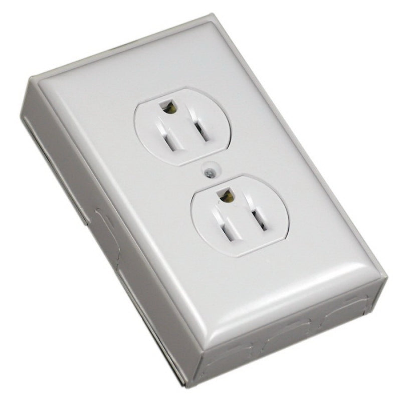 Wiremold 700 Series BW2 Outlet Box, 1-Gang, Metal, White, Wall Mounting