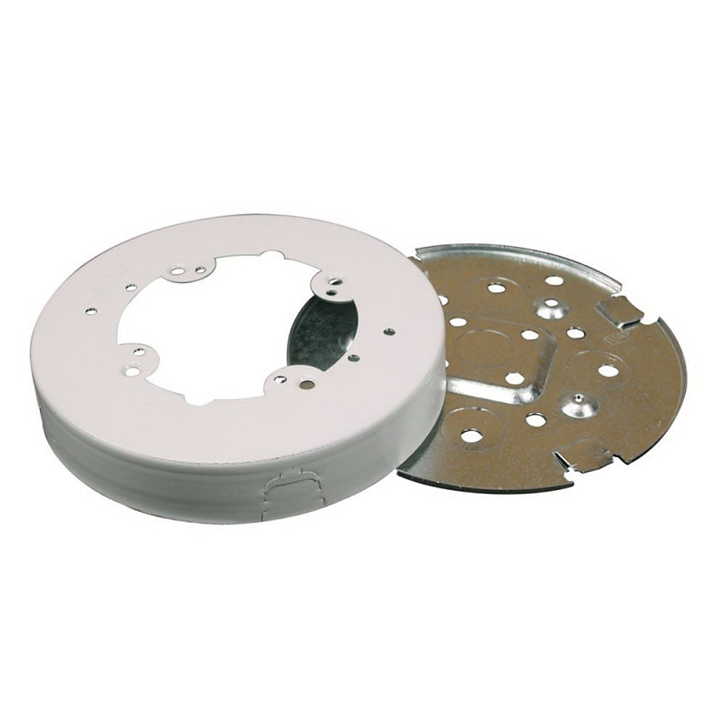 Wiremold 700 Series BW4F Fan Box, 1-Gang, 4-Knockout, Metal, White