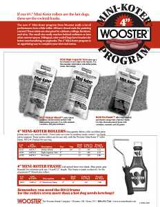 Wooster R012-4 Roller Frame, 12 in L, 4 in W, 4 in L Roller, Plastic Handle, Threaded Handle, Blue Handle