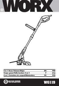 Worx WG119 Electric String Trimmer/Edger, 5.5 A, 120 V