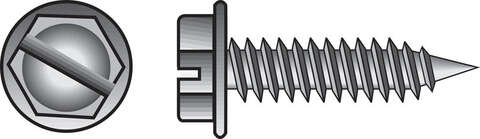 HILLMAN No. 6 X 3/8 in. L Slotted Hex Washer Head Self-Piercing Screws 100 pk