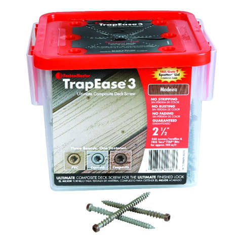 FastenMaster TrapEase 3 No. 10 X 2-1/2 in. L Madeira Torx TTAP Flat Head Composite Deck Screws 350 p