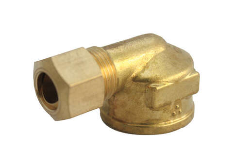 JMF Company 1/2 in. Compression X 3/8 in. D FPT Brass 90 Degree Elbow, Pack of 5