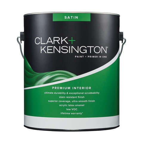 Clark+Kensington Satin Tint Base Ultra White Base Paint + Primer Interior 1 gal, Pack of 4