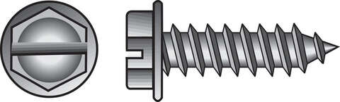 HILLMAN No. 8 X 1 in. L Slotted Hex Washer Head Sheet Metal Screws 100 pk