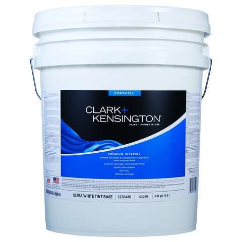 Clark+Kensington Eggshell Tint Base Ultra White Base Premium Paint Interior 5 gal