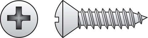 HILLMAN No. 8 X 1/2 in. L Phillips Oval Head Sheet Metal Screws 100 pk