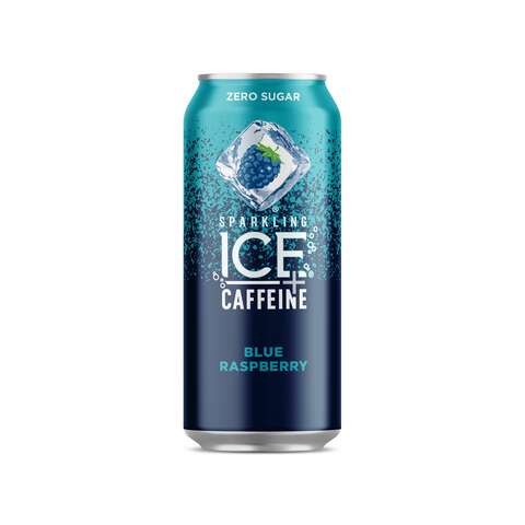 Sparkling Ice Blue Raspberry Caffeine Beverage 16 oz 1 pk, Pack of 12