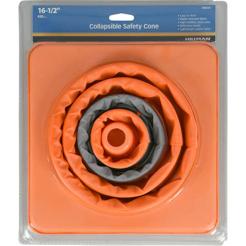 HILLMAN English Orange Caution Safety Cone 16 in. H X 8 in. W, Pack of 2