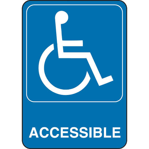 HILLMAN English Blue Handicap Sign 7 in. H X 5 in. W, Pack of 6