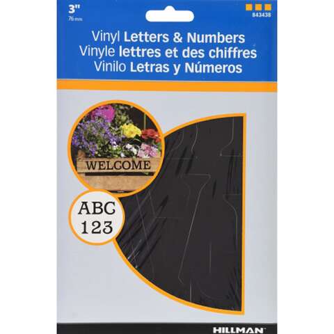 HILLMAN 3 in. Black Vinyl Self-Adhesive Letter and Number Set 0-9, A-Z 91 pc, Pack of 6
